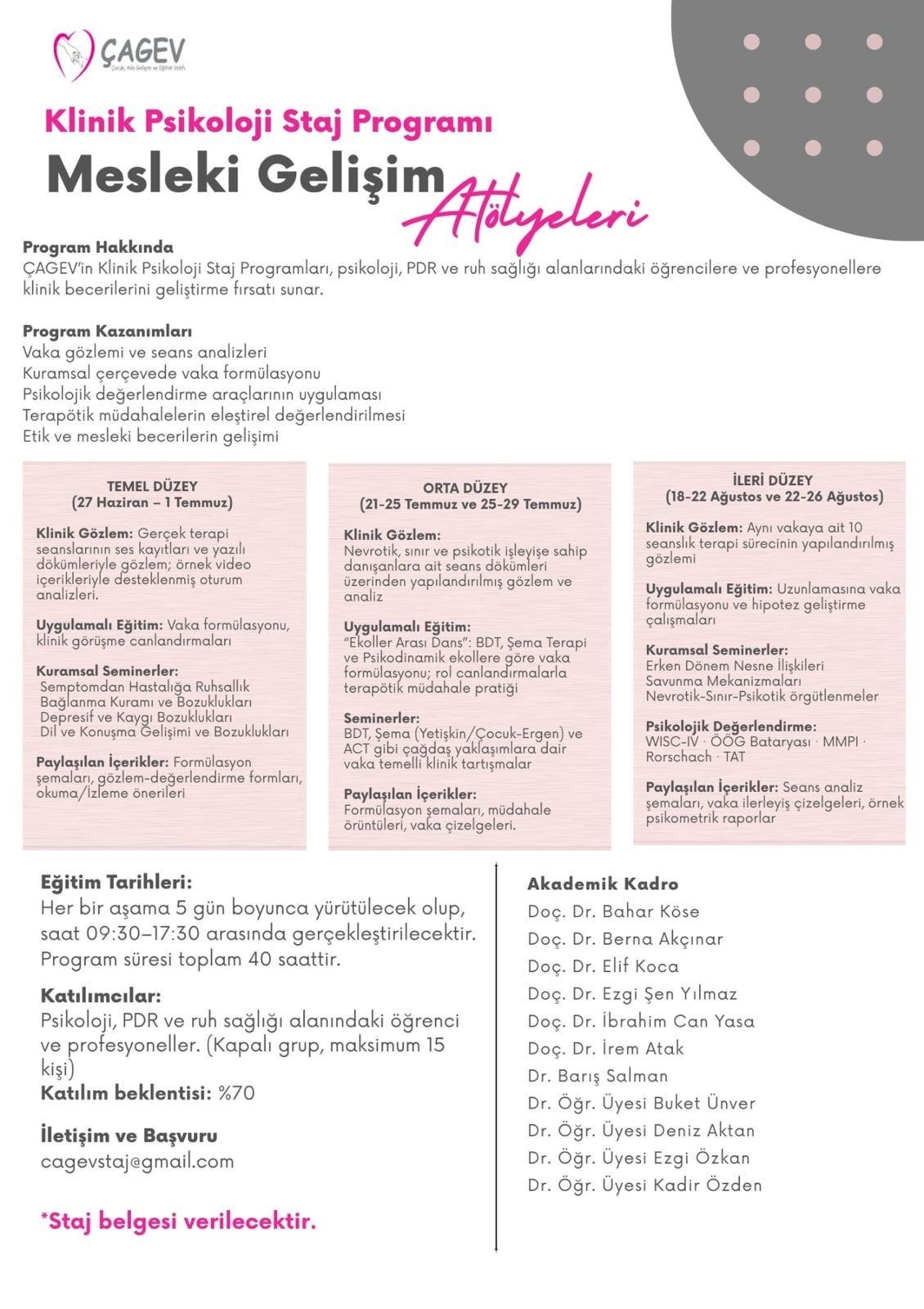 Mesleki Gelişim Atölyeleri